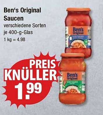 Ben's Original Saucen - verschiedene Sorten, 400-g-Glas