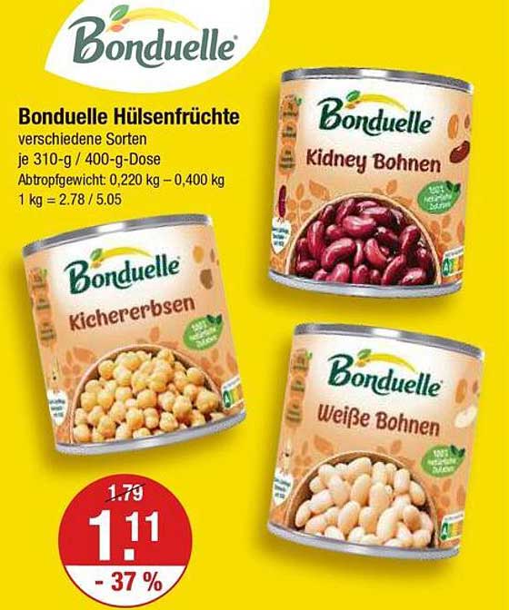 Bonduelle Hülsenfrüchte verschiedene Sorten je 310-g / 400-g-Dose