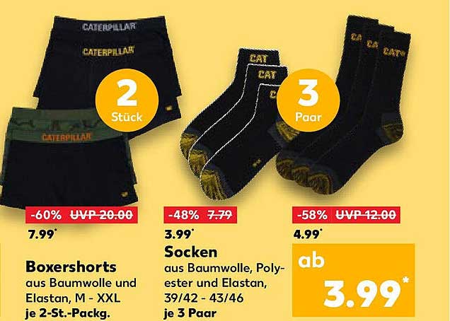 CATERPILLAR Boxershorts und Socken im Angebot