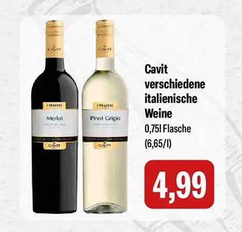 Cavit verschiedene italienische Weine 0,75L Flasche