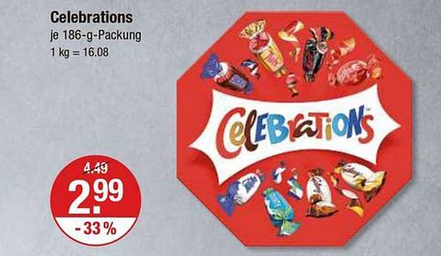 Celebrations Schokoladenmix 186 g Packung