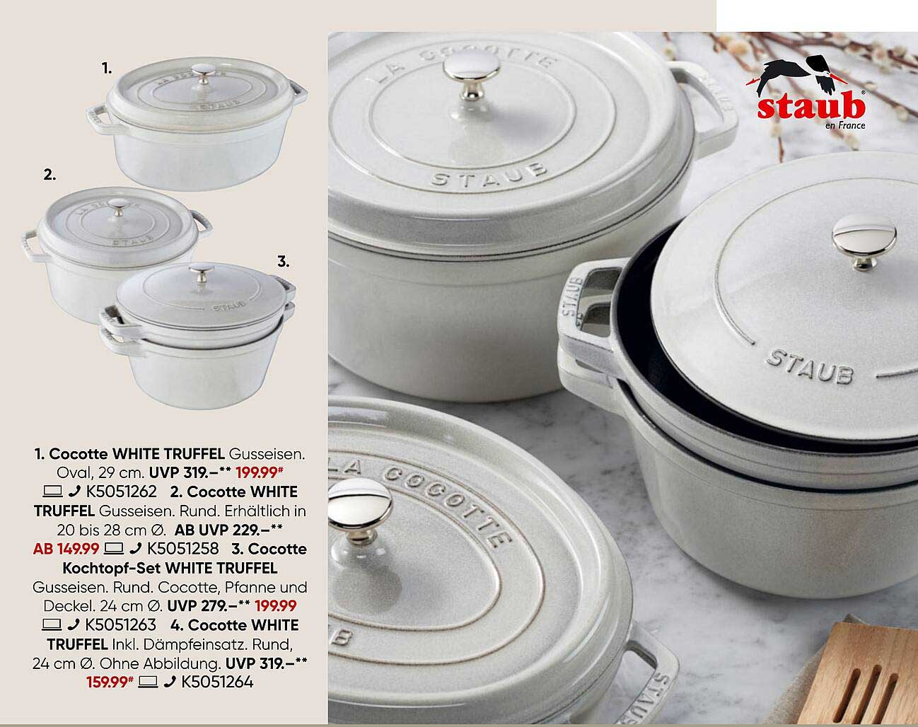 Cocotte WHITE TRUFFEL Gusseisen oval 29 cm