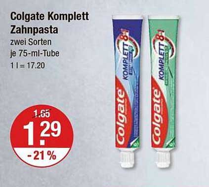 Colgate Komplett Zahnpaste - zwei Sorten je 75-ml-Tube