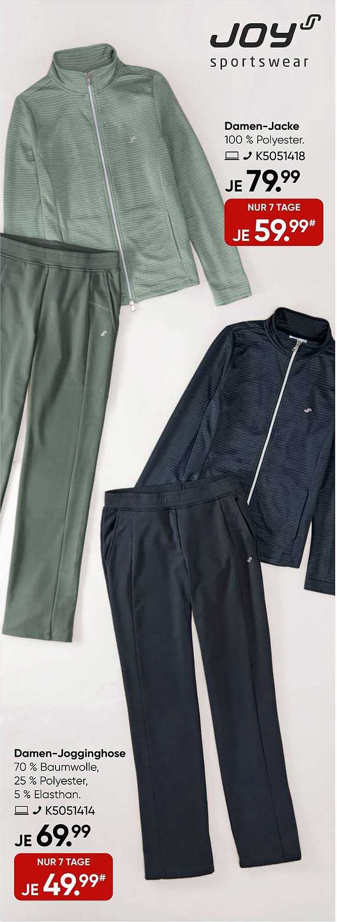 Damen-Jacke und Damen-Jogginghose von JOY Sportswear