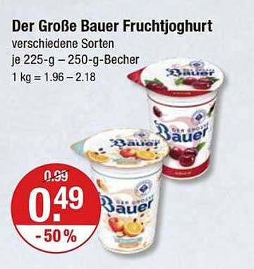 Der Große Bauer Fruchtjoghurt - verschiedene Sorten