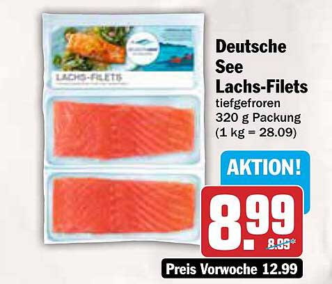 Deutsche See Lachs-Filets tiefgefroren 320 g