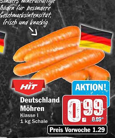 Deutschland Möhren Klasse I 1 kg Schale