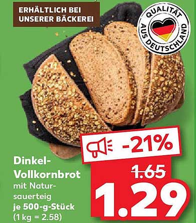 Dinkel-Vollkornbrot mit Natursauerteig je 500-g-Stück