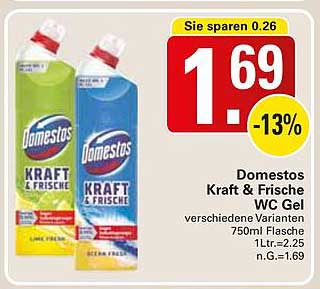 Domestos Kraft & Frische WC Gel 750ml