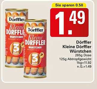 Dörffler Kleine Dörffler Würstchen 265g Dose