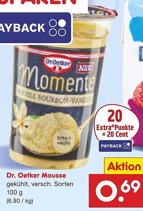 Dr. Oetker Mousse gekühlt, verschiedene Sorten 100 g