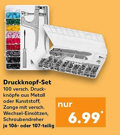 Druckknopf-Set 106- oder 107-teilig