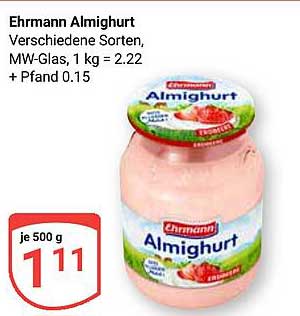 Ehrmann Almighurt – Verschiedene Sorten