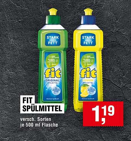 FIT SPÜLMITTEL – verschiedene Sorten je 500 ml Flasche