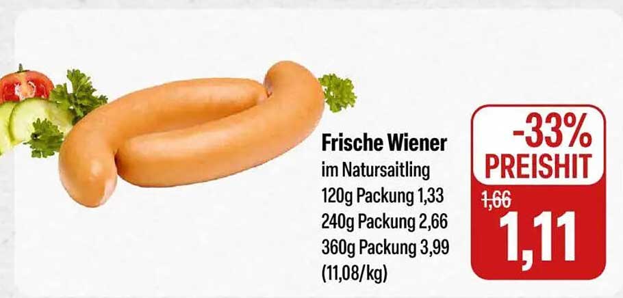 Frische Wiener im Naturdarm