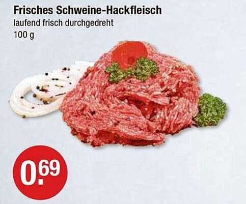 Frisches Schweine-Hackfleisch, laufend frisch durchgedreht