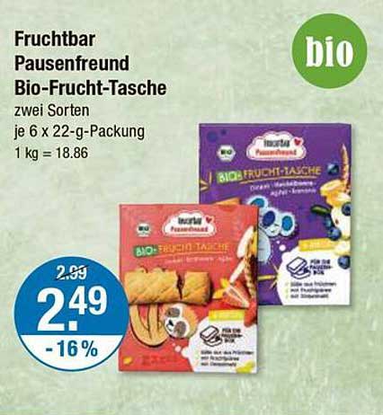 Fruchtbar Pausenfreund Bio-Frucht-Tasche