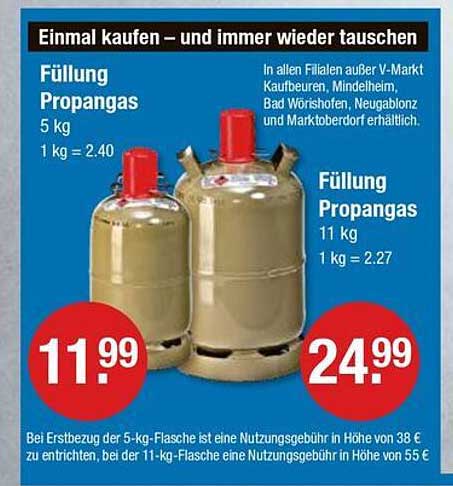 Füllung Propangas 5 kg und 11 kg - Ihr Energiepartner