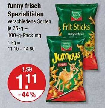 funny frisch Spezialitäten - Frit-Sticks und Jumpoys - 44 % günstiger!