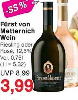 Fürst von Metternich Wein - Riesling oder Rosé, 0,75l