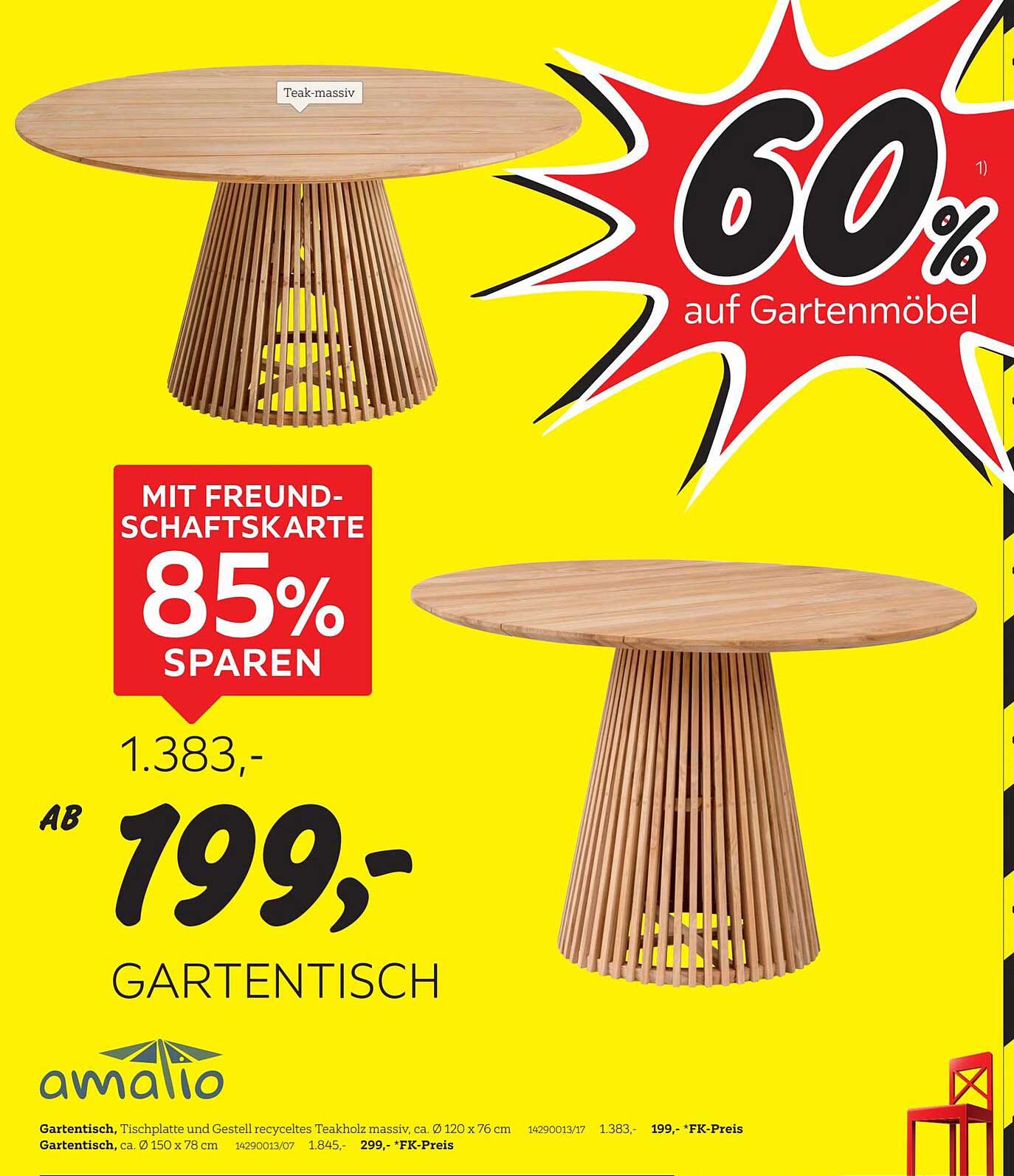 Gartentisch aus massivem Teakholz