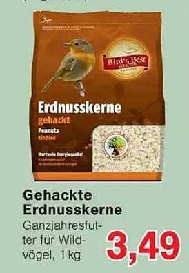Gehackte Erdnüsse für Wildvögel, 1 kg
