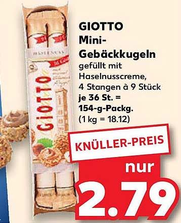 GIOTTO Mini-Gebäckkugeln gefüllt mit Haselnusscreme
