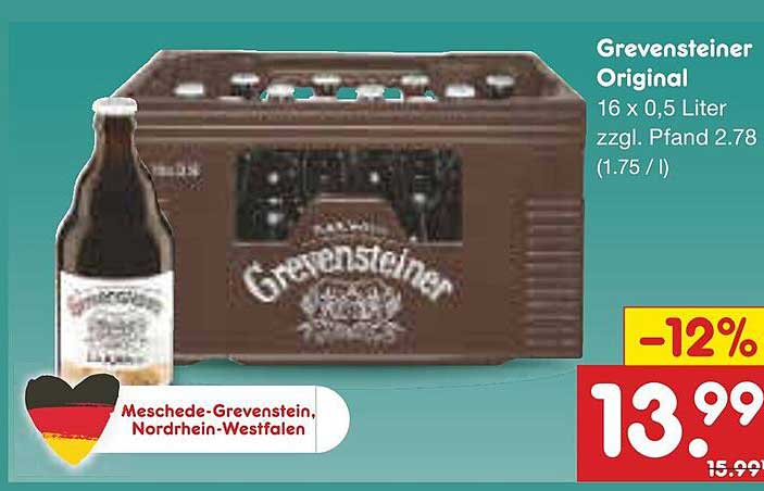Grevensteiner Original 16 x 0,5 Liter zzgl. Pfand