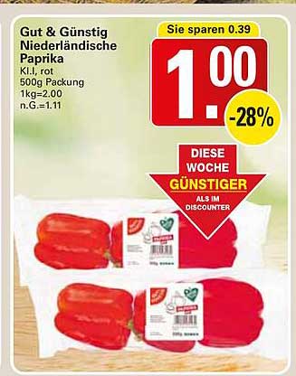 Gut & Günstig Niederländische Paprika 500g