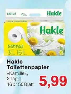 Hakle Toilettenpapier »Kamille«, 3-lagig, 16 x 150 Blatt