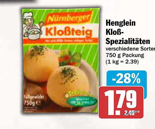 Henglein Kloß-Spezialitäten 750 g