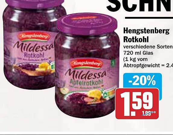 Hengstenberg Mildessa Rotkohl 720 ml