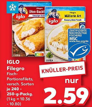 IGLO Filegro Fisch-Portionsfilets, verschiedene Sorten