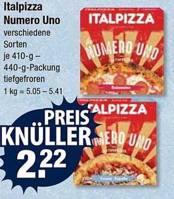 Italpizza Numero Uno – verschiedene Sorten, 440-g-Packung, tiefgefroren