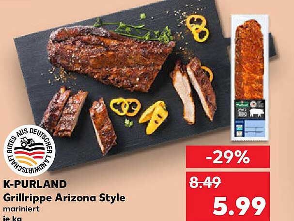 K-PURLAND Grillrippe Arizona Style, mariniert