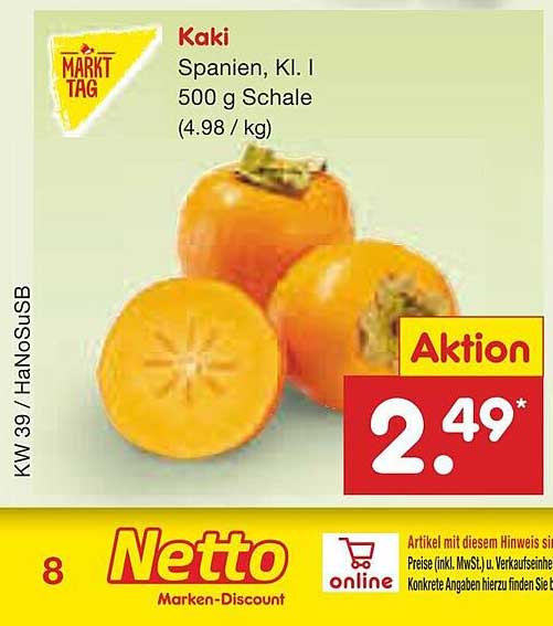 Kaki Spanien, Kl. I – 500 g Schale