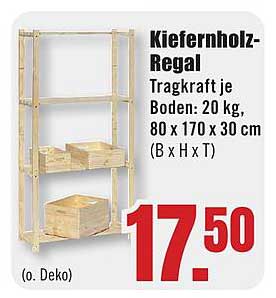 Kiefernholz-Regal