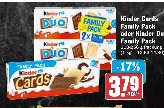 Kinder Cards Family Pack oder Kinder Duo Family Pack