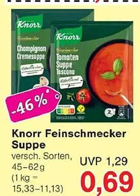 Knorr Feinschmecker Suppe (verschiedene Sorten, 45-62 g)