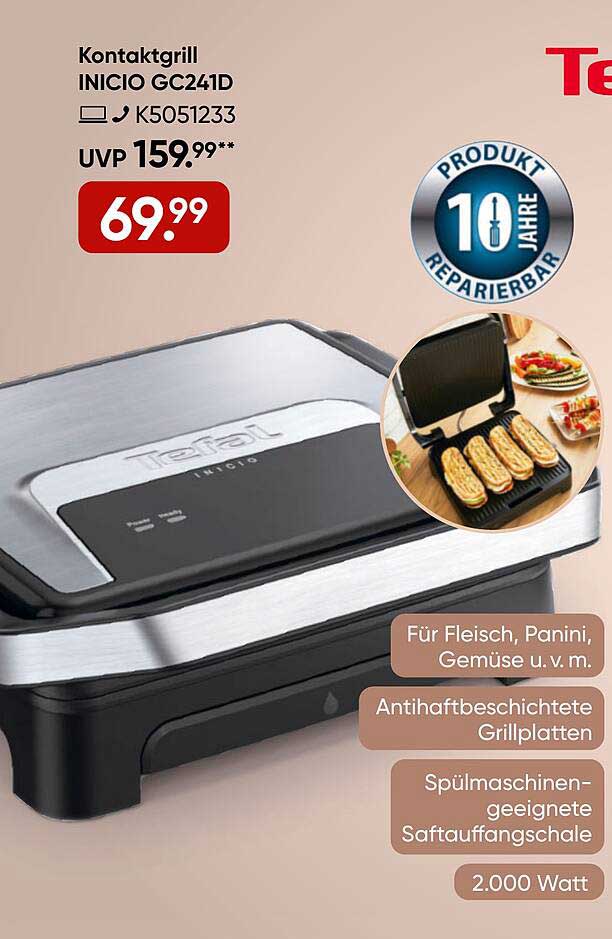 Kontaktgrill INICIO GC241D von Tefal
