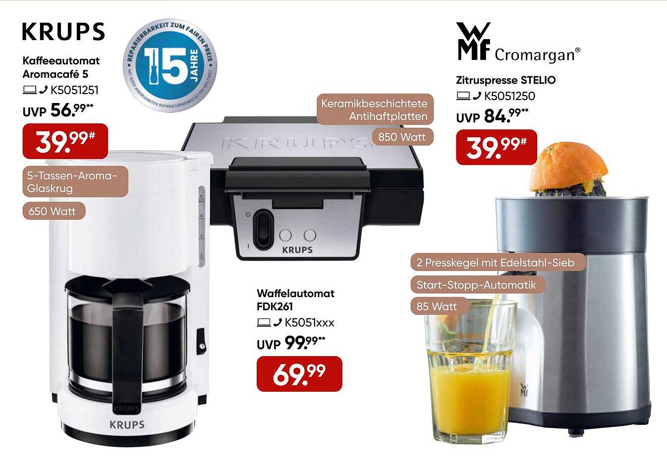 KRUPS Kaffeeautomat Aromacafé 5 für nur 39,99€