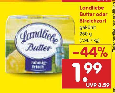Landliebe Butter oder Streichzart 250 g