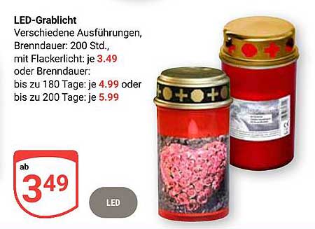 LED-Grablicht - Verschiedene Ausführungen, Brenndauer: 200 Std.
