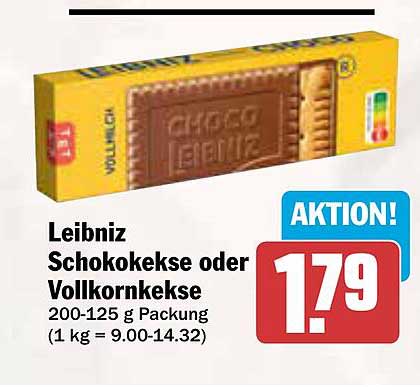 Leibniz Schokokekse oder Vollkornkekse 200-125 g Packung