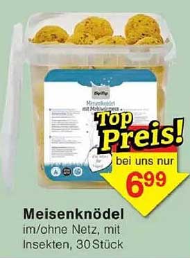 Meisenknödel im/ohne Netz, mit Insekten, 30 Stück