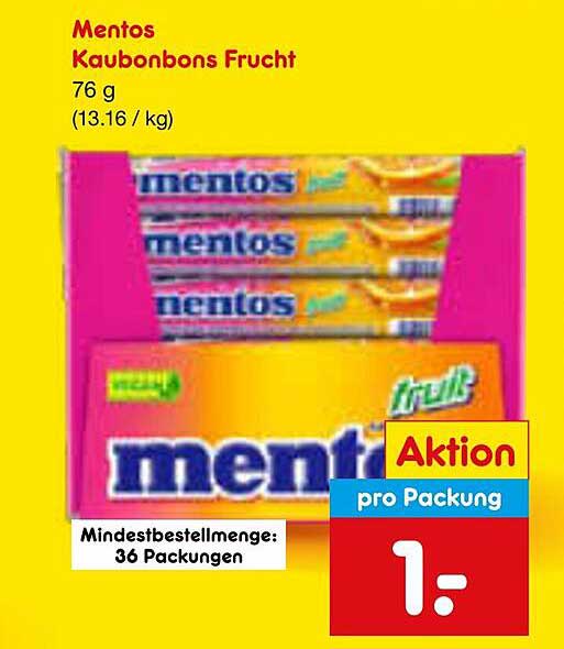Mentos Kaubonbons Frucht 76 g