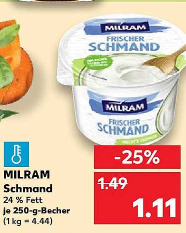 MILRAM Frischer Schmand 24 % Fett 250-g-Becher