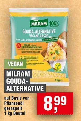 Milram Gouda-Alternative - Vegane Raspel 1 kg Beutel