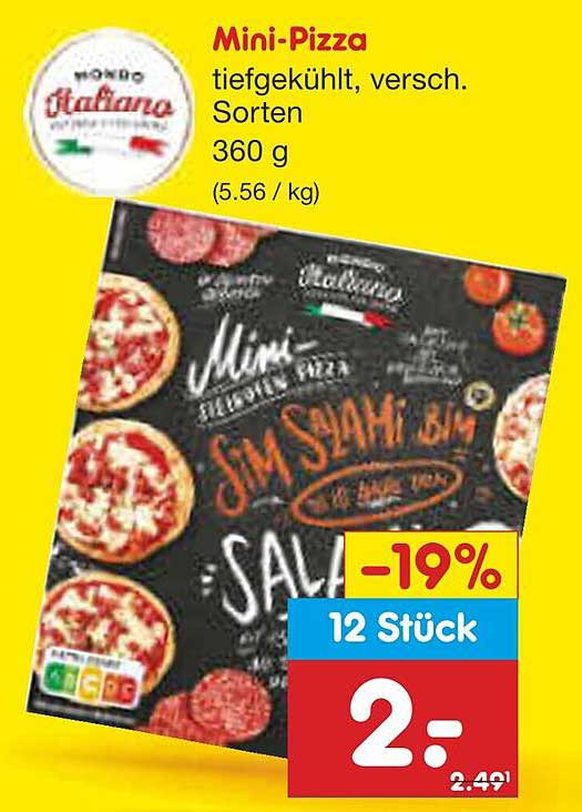 Mini-Pizza tiefgekühlt, verschiedene Sorten 360 g