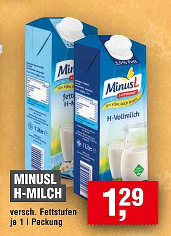 MINUSL H-MILCH - verschiedene Fettstufen je 1 l Packung